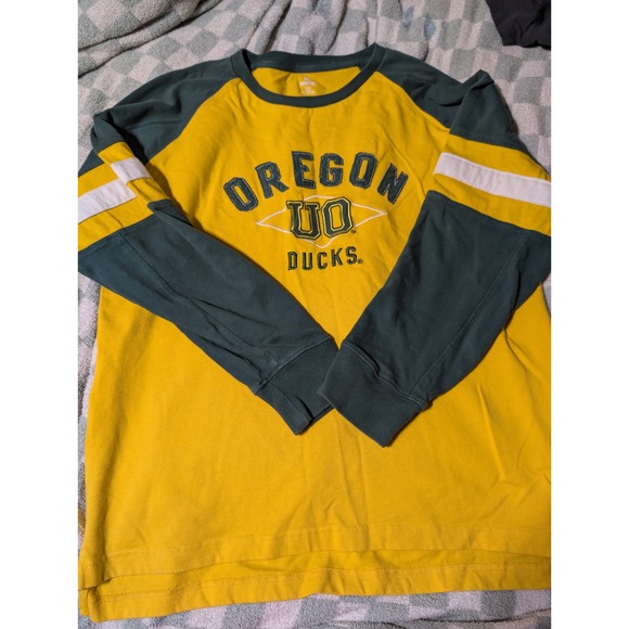 Oregon Ducks Knights Apparel Long Sleeve T Shirt Yellow Green XL/XG A2 - Picture 1 of 4